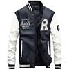 Vogstyle Uomo/Signori/Ragazzi PU Pelle College Baseball Jacket Felpa Motociclista Giacca Giubbotto Bianca L