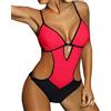 JFAN Costumi da Bagno Interi Donna Trikini Costume da Mare Spiaggia Piscina Sexy Costume da Bagno Intero Donna con Push-up Imbottitura