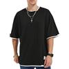 GIJOVANA T Shirt Uomo Maglietta da Uomo Colori a Contrasto Sportiva Estive Maniche Corte Casual Diversi Colori Disponibili Oversized Streetwear