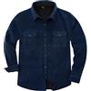 ZENTHACE - Camicia giacca da uomo in flanella foderata in caldo pile Sherpa, a quadri (interamente foderata in pile Sherpa), XL