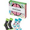 Rainbow Socks - Uomo Donna Giochi Mentali Calzini - Un regalo per i fan di Brain Games - Sudoku e Cruciverba - 2 Paio