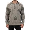 Shopoholic Fashion Felpa con Cappuccio da Uomo a Righe slavate, a Maniche Lunghe, Hippy, Leggera, Grigio Chiaro, M