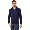 Vincenzo Boretti Maglione-Pullover Elegante da Uomo, Collo-Sciallato a Costine con buttone, Manica-Lunga, Maglia Grossa, Aderente/Slim, Caldo - Inverno, Autunno, Mezza Stagione