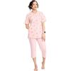 Leedya Pigiama Donna Primaverile Estivo in Cotone 100% - Canotta Senza Maniche e Pantalone Pinocchietto 3/4, Fresco e Traspirante, Comfort Fit, Made in Italy