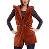 Toocool - Gilet Donna Pelliccia Sintetica Cappuccio Giacca Cardigan VB-8956 [Taglia Unica,ruggine]