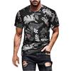 Xmiral Camicia da Uomo Manica Corta Casual Fantasia a Righe mimetiche