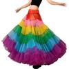 KBOPLEMQ Abiti da festa da donna lunghi, linea ad A, sottogonna Rockabilly, crinolina, 5 anelli con volant, costume da carnevale lucido, abbigliamento da festa, barocco, gonna a maturo