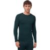 DANISH ENDURANCE Maglia Termica Uomo in Lana Merino, Manica Lunga, per Sci, Trekking, Escursionismo con o Senza Chiusura Zip, Dark Green, 2XL