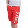 PYREX - Bermuda da Uomo in Cotone, Elastico in Vita Regolabile, Tasche Laterali, Logo Laterale - Art.45115 (Rosso, S)