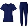 Meichoon Medical Set lavaggio a mano Split Top manica corta Quick Dry Coulisse Yoga Jogging Pants Slim Fit Morbido Sudore Assorbente DK53Dark Blue XXL