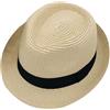 YJZQ Cappello di paglia, stile Panama, per bambini, estivo, cappellino pieghevole, cappello da sole, per spiaggia, cappello tradizionale panama, per il tempo libero per la testa, 52-53 cm, beige, 52