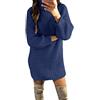 Generic Abiti premaman da donna alla moda tinta unita collo alto inverno autunno caldo maglia maglione lungo top vestito leggero e abiti per le donne