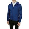 Evoga Giubbotto giacca uomo casual primavera estate giubbino moto slim fit (3XL, A3 Blu con Cappuccio)