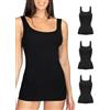 Intimidea - 3pz Canotta Donna Empire con Spalla Larga in Microfibra Art. 210150 (L/XL, Nero, 3pz)