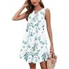 AUSELILY Vestito Donna Estivo Senza Maniche Abito a Tinta Unita Stamp Elegante Abito da Spiaggia