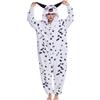 Focupaja Unisex Pigiama Dalmata Adulto Onesie Cane Cosplay Animali Monopezzi Halloween Carnevale Natale Costumi Accogliente Pigiama di Peluche