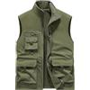 Cexiakong Gilet invernale da uomo, foderato, in pile, interno caldo, senza maniche, per autunno e inverno, per il tempo libero, multi tasche, per attività all'aria aperta, per lavoro, pesca, tinta