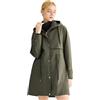 Orolay Giacca impermeabile da donna con cappuccio, leggera giacca a vento per l'outdoor, Oliva, S