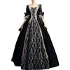 Generico Vestito Medievale Donna Elegante con Pizzi e Vita Alta Vestiti Eleganti Cerimonia Retrò Lungo Abito da Sera Curvy Gotico Costume Carnevale Dama Dell'800 Rinascimentale per Feste, Halloween, Capodanno