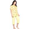 Leedya Pigiama Donna Leggero e Traspirante - Pinocchietto Frutta Giallo 757 Tg XL