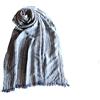 Next Way Sciarpa foulard da uomo in cotone effetto stropicciato, fantasia a righe in vari colori cod 402 (4 - blue)