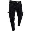 ShangSRS Uomo Pantaloni Jeans Tasche Laterali e Jeans Skinny con Piedi Piccoli Slim Fit Uomo Casual Jeans (as6, Alpha, x_l, Nero-2, XL)
