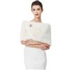 BEAUTELICATE Donna Pelliccia Sintetica Stola Elegante Coprispalle Scialle Winter per Abito da Sposa Matrimonio Invernale Cerimonia Sposa Damigella