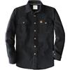 Dubinik® 8.3 oz Pesante Camicia da Uomo in Velluto A Coste Bottoni Automatici Manica Lunga Vintage Casual Due Tasche Nero XL