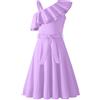 Arshiner Ragazze Abito Una Spalla Bambini Estivo Festa Abiti Papillon Casual Vestito Senza Maniche Abiti per Ragazze 5-14 Anni