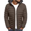 HAOLEI Giubbino Moto Uomo Invernale Piumino Caldo Casual Tinta Unita Giacca Impermeabile Giubbotto Comodo Trapuntato Trekking Antivento con Zip e Cappuccio Piumini per Quotidiano Lavoro Scuola Moto