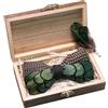 NJIEzhao Farfallino donna Accessori da uomo fatti a mano con papillon in piume e scatola di legno for la festa compleanno(Color36)