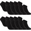 sockenkauf24 10 | 20 | 30 Paia Calzini Corti Donna Uomo Calze Corte Nero Bianco Grigio Cotone (20x Nero 39-42)