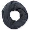 styleBREAKER Sciarpa ad anello in maglia fine a motivo a coste,Grigio scuro