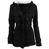 WOXIHUAN Cappotto Donna Invernale Lana Elegante Giacca con Cappuccio Antivento Giubbotto Corto Slim Fit Giacca da Montagna Caldo