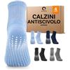 Occulto Calze Antiscivolo Donna 80% cotone 2-4 Paia (Modello: Madeleine) 4 Paia | Grigio,nero,navy,blu 39-42