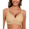 HORISUN Reggiseno Senza Ferretto Donna Reggiseni Senza Cuciture Reggiseno Push Up Comodo con Scollo a V Reggiseni