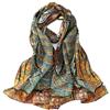 YangtzeStore Sciarpa lunga in crêpe di seta classica con stampa artistica