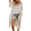 YOUKD Kimono da Donna Lungo in Pizzo con Cardigan in Cotone Trasparente Costumi da Bagno da Spiaggia
