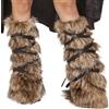 NICEYEA Set di scaldamuscoli lunghi in pelliccia sintetica e maniche soffici da donna, copertura morbida per scarpe da stivale, calzini caldi e pelosi, accessori per costume di carnevale, cosplay