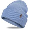 Outdoor Shaping Morbido misto lana merino lavorato a maglia con risvolto Beanie per uomo donna inverno caldo sci Skull Caps, Azzurro, Taglia unica