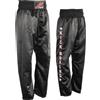 Playwell Pantaloni Full-Contact/Kickboxing One End in Raso - Nero