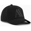Armani Exchange Rubber Logo AX cap, Cappellino da Baseball, Uomo, Nero, Taglia Unica