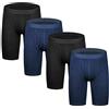 Nuofengkudu Uomo Lunghe Boxer Antibatterico Aperte Mutande Traspiranti Elastico Intimo Aderenti Sport Underwear Pacco da 4 (2 Nero/2 Blu, XL)