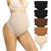 Boguish Intimo Premaman Perizoma da Donna, Modellante per Gravidanza con Supporto sopra la Pancia Mutandine per Gravidanza Senza Cuciture Confezione da 5, Small