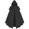Gefomuofe Mantello con Cappuccio da Uomo Stile Medievale Gotico, Mantello Rinascente, Cappuccio, Mantello per Adulti, Mantello Jedi, Mantello di Darth Vader, Mantello da Strega con Cappuccio, Costume