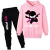 Forlcool Ninja Kidz Merch Felpe+Pantaloni 2 pz Tute per Bambini Comodi Abiti Casual, rosa, 9-10 Years
