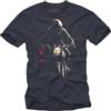 MAKAYA Maglietta Uomo Shadow Biker Retro Moto Naked Bike Stampa Tshirt Vintage Cotone Regalo per Motociclisti Appassionati e Fan Blu Grigio XXL