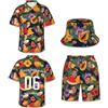 coobopet Set di 3 Camicie e Pantaloncini hawaiani da Uomo Personalizzate, Camicia Hawaiana da Uomo Personalizzate, Camicie con Foto Personalizzate Camicie Abbottonate a Maniche Corte