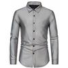 MakingDa Camicia da uomo con stampa a rombo e bronzo, a maniche lunghe, con bottoni, per costume da festa disco anni 70, Argento, XL