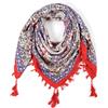 Nuofengkudu Sciarpe Cotone Donna Eleganti Floreale Stampa Bohemien Etniche Stile Grande Vintage Piazza Scialli Foulard con Fiocco Scarfs 110 * 110CM X-Colore 40